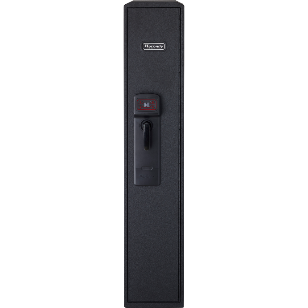 Hornady RAPiD Safe Compact Ready Vault, door closed, showing the RFID reader, keypad and handle